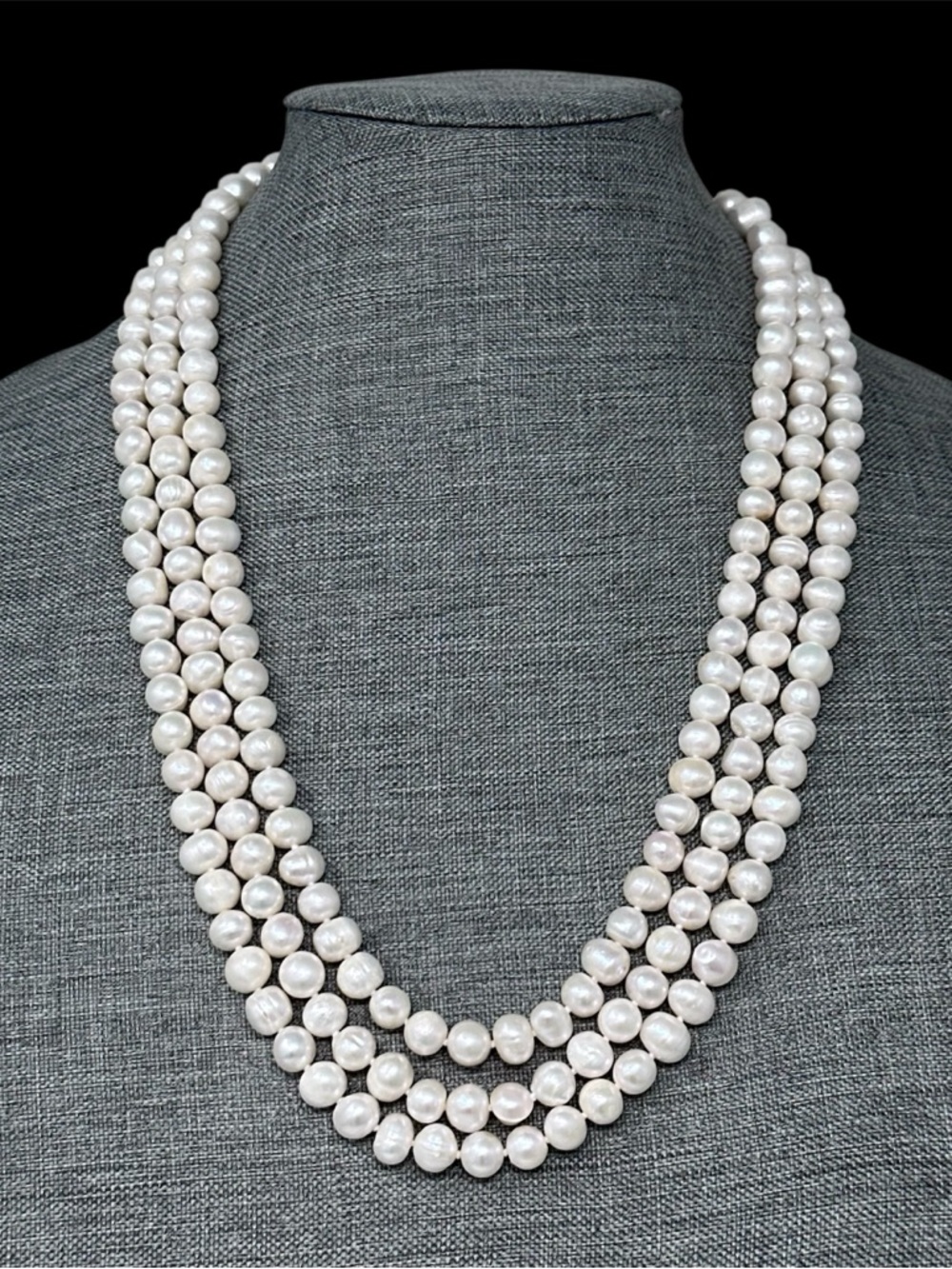 78 Inch Long Genuine Cultured Pearl Necklace